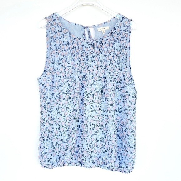 SALE 🛍️ MAX STUDIO floral sleeveless ruched top Womens size M - Picture 9 of 9